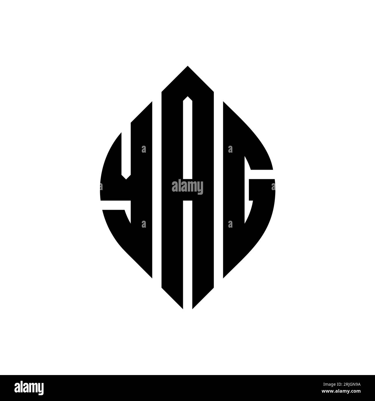YAG circle letter logo design with circle and ellipse shape. YAG