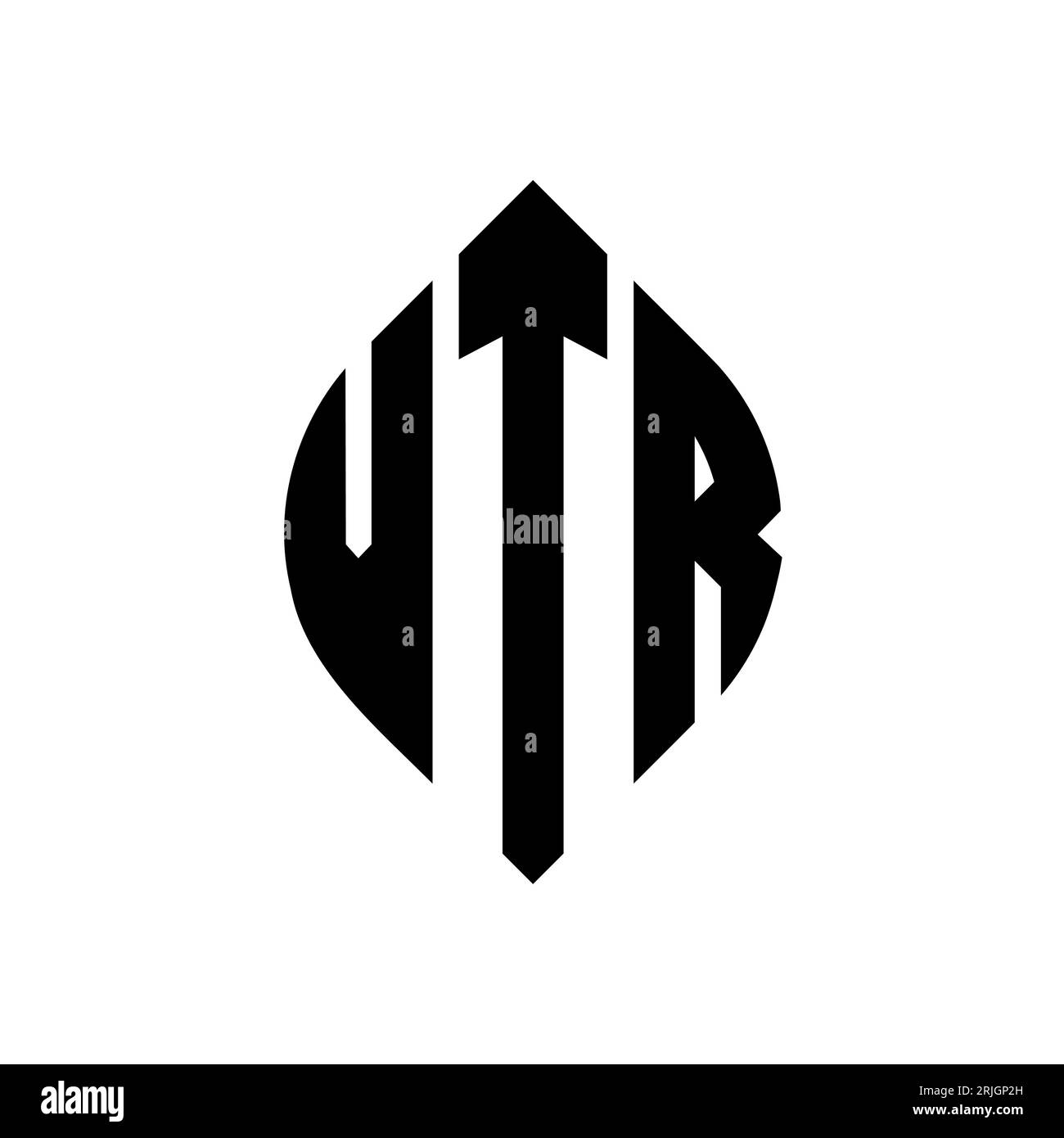 VTR circle letter logo design with circle and ellipse shape. VTR