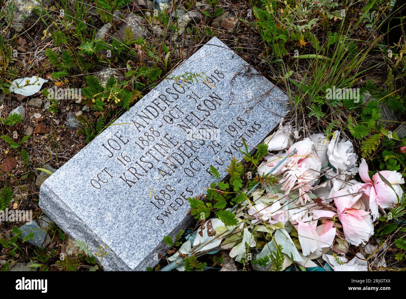 The old headstones at Silverton Hillside Cemetery offer brief epitaphs ...