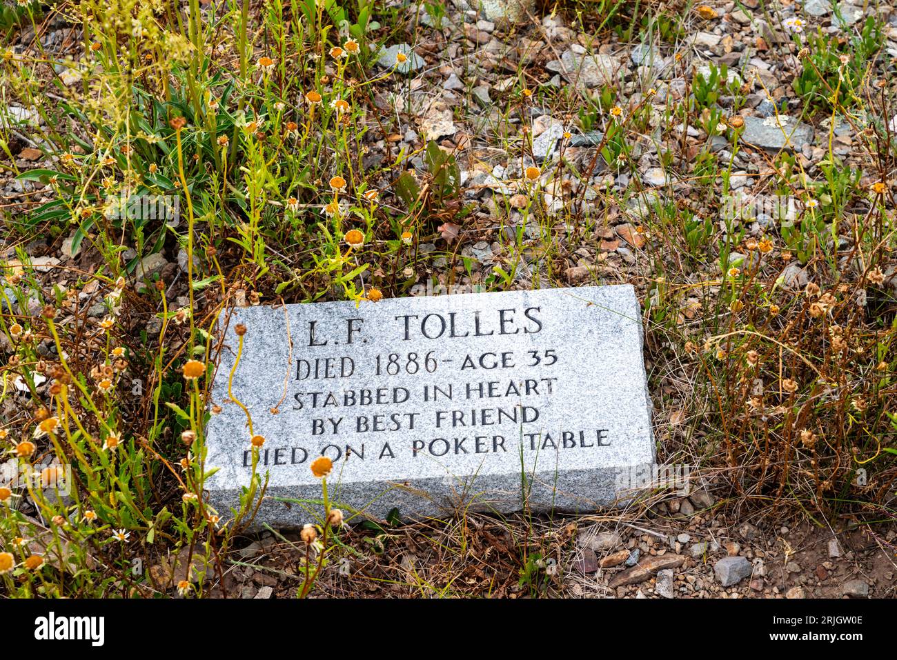 The old headstones at Silverton Hillside Cemetery offer brief epitaphs