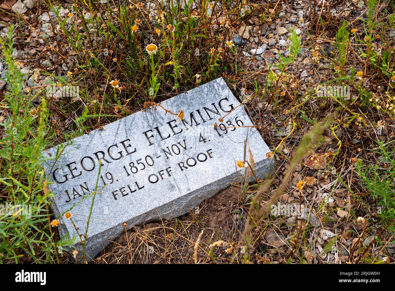 The old headstones at Silverton Hillside Cemetery offer brief epitaphs ...