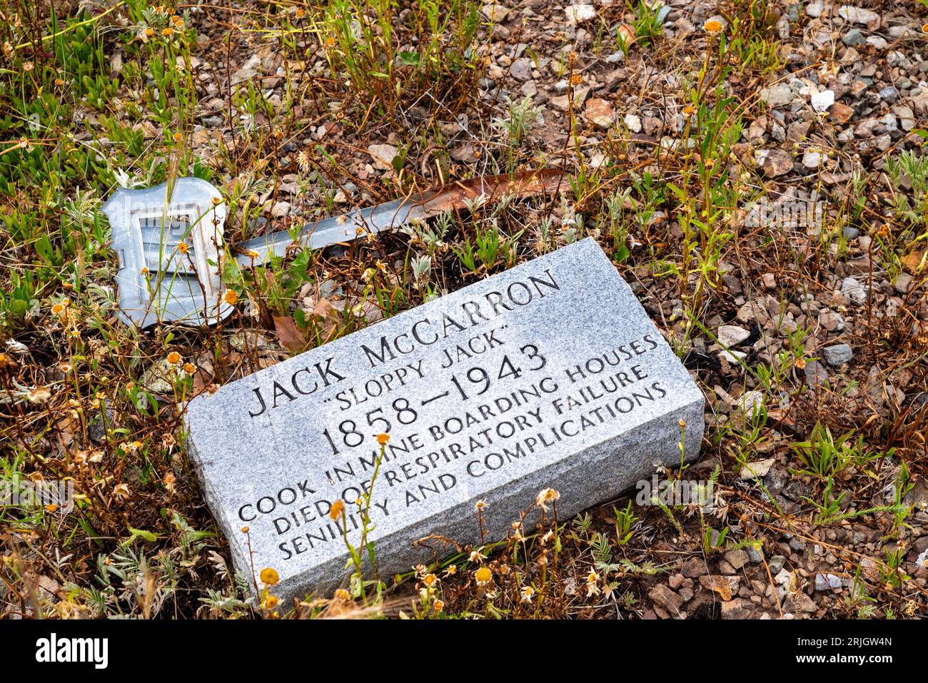 The old headstones at Silverton Hillside Cemetery offer brief epitaphs ...