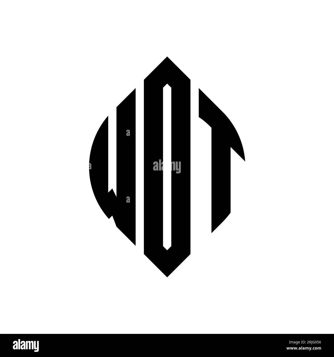 WOT circle letter logo design with circle and ellipse shape. WOT