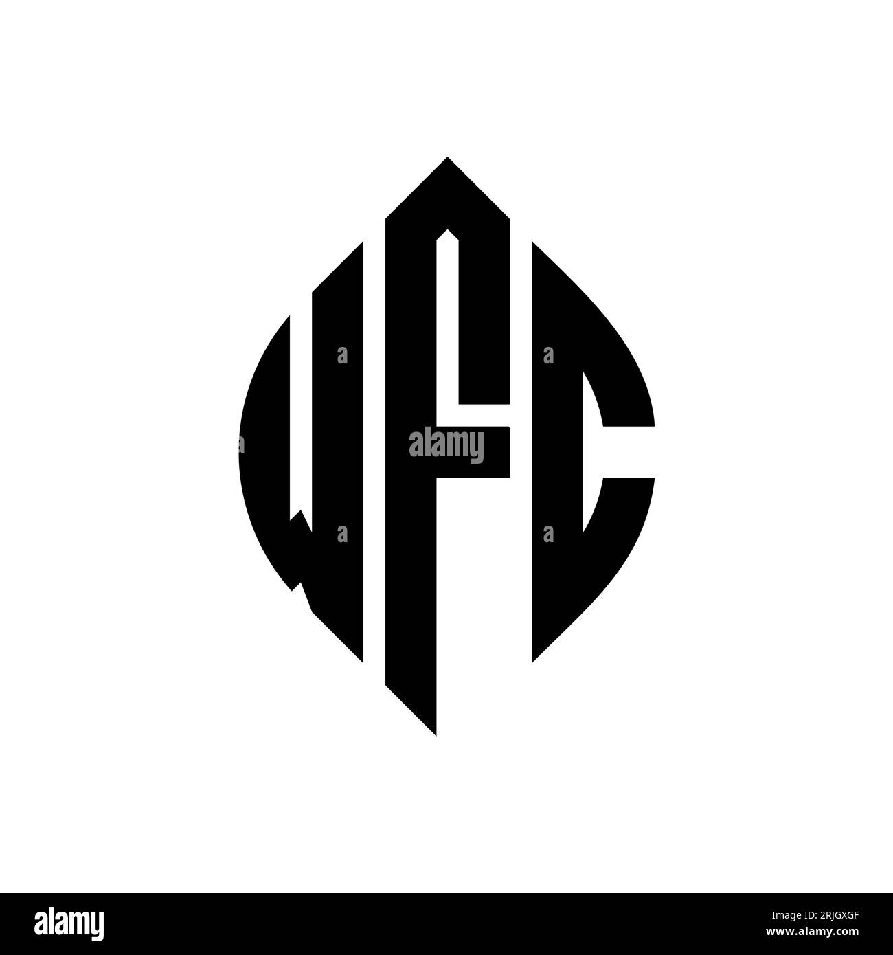 WFC circle letter logo design with circle and ellipse shape. WFC ...