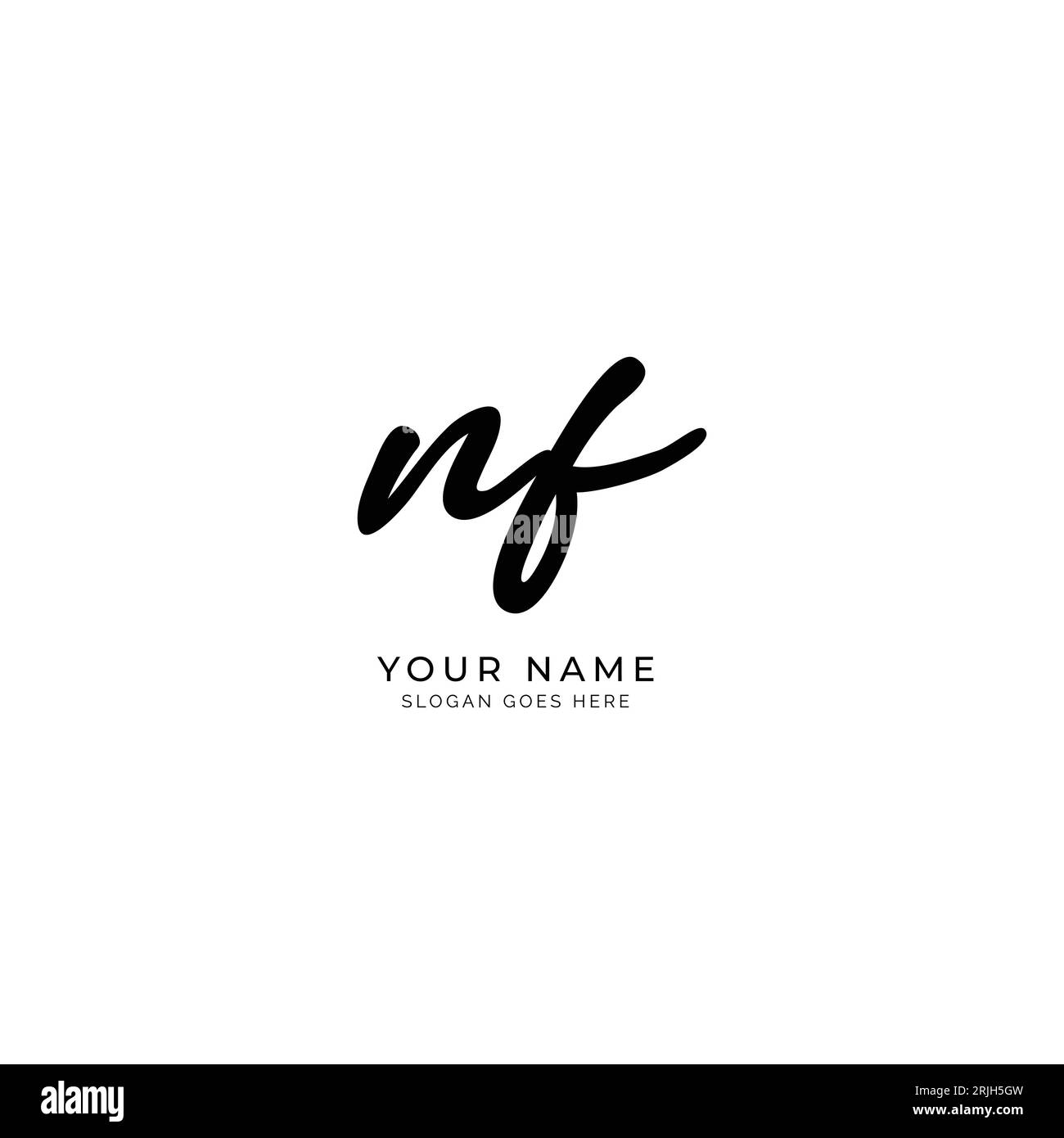 N, F, NF Initial letter handwritten and signature vector image logo Stock Vector