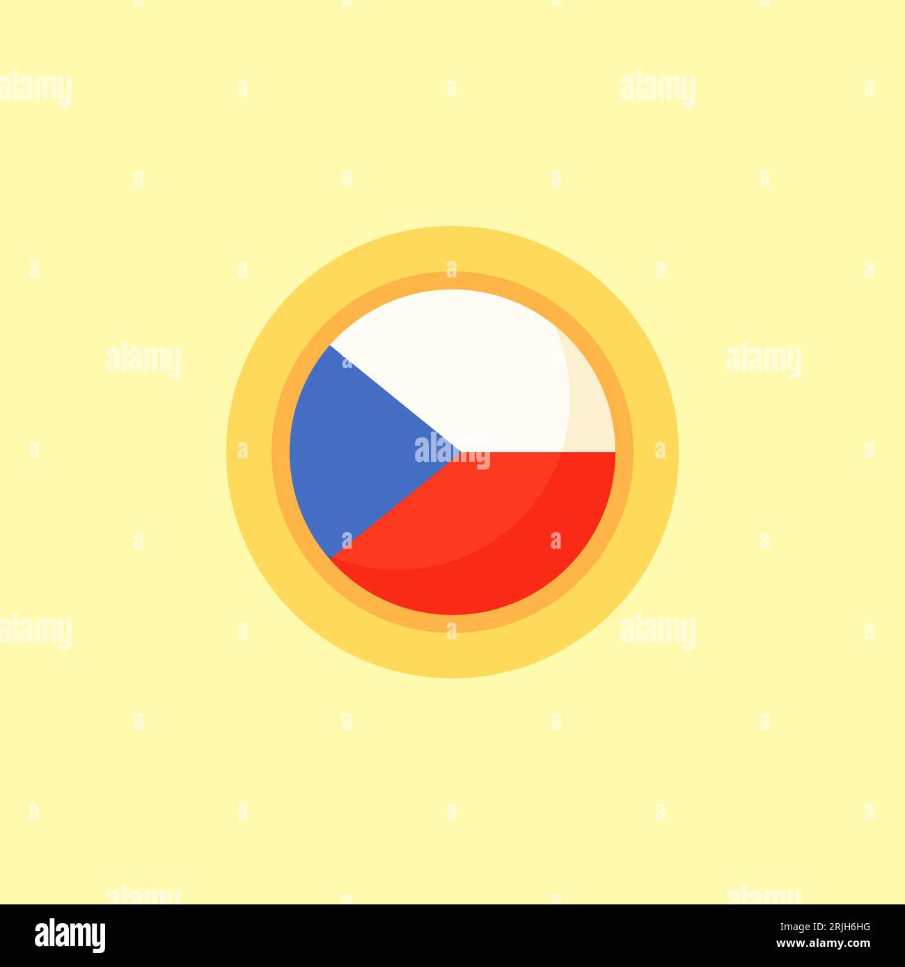 Flag of Czech Republic with round frame. Flat design style Stock Vector ...