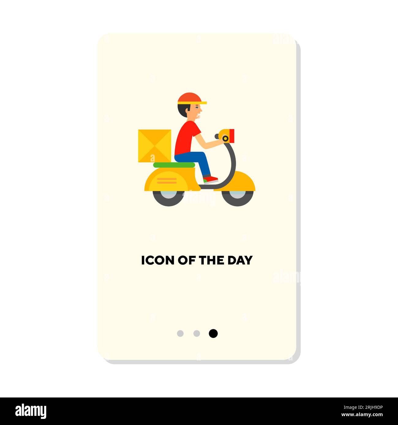 Courier delivering packages on moped flat icon Stock Vector Image & Art ...