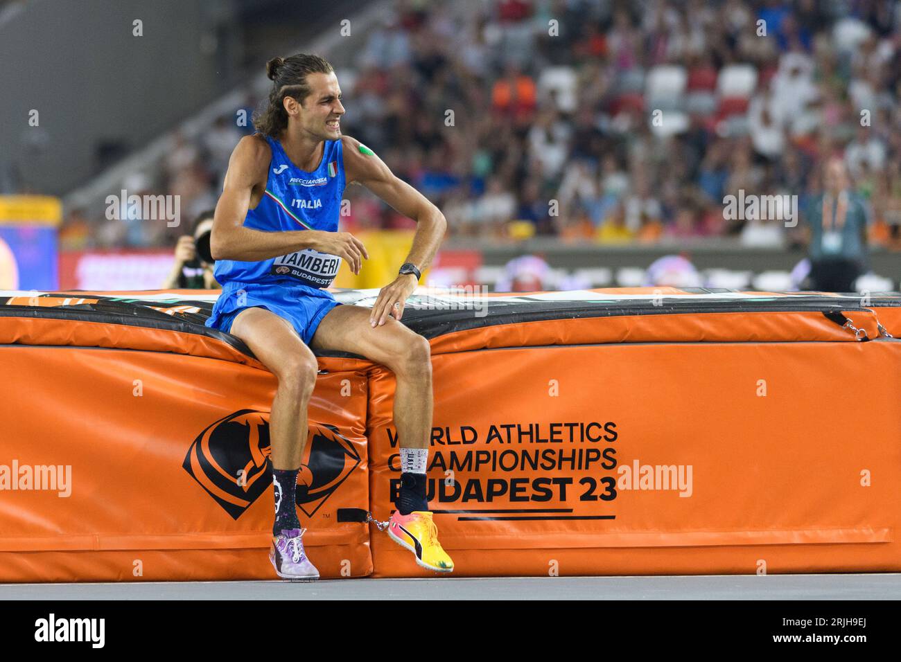 Gianmarco Tamberti (Italy) during the high jump final during the world athletics championships 2023 at the National Athletics Centre, in Budapest, Hungary
