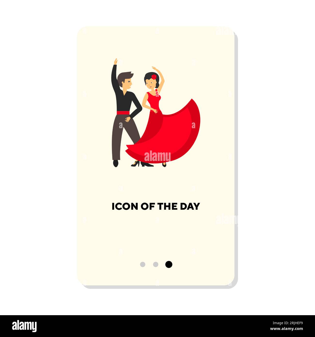 Dancing couple or pair flat icon Stock Vector