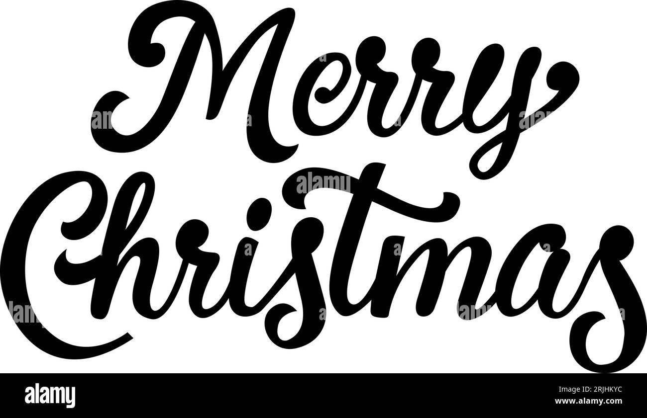 Merry Christmas calligraphic text Stock Vector