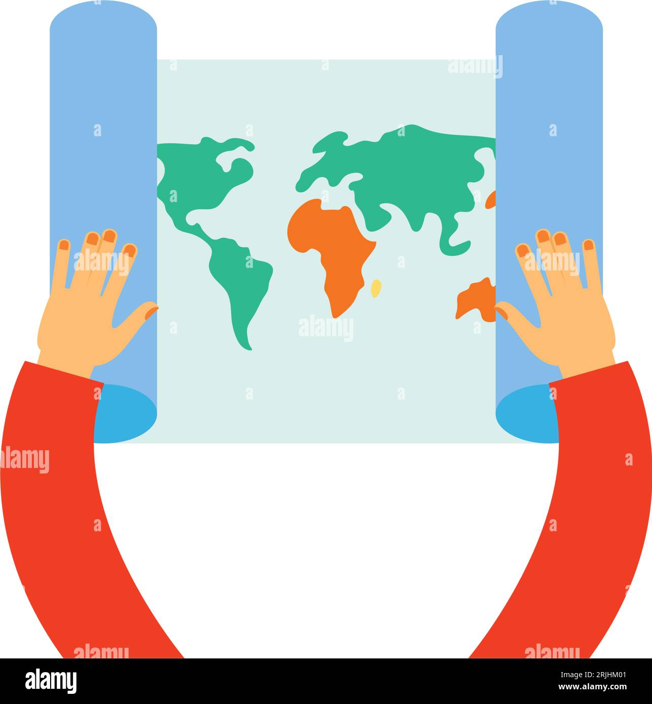 Hands holding map icon Stock Vector