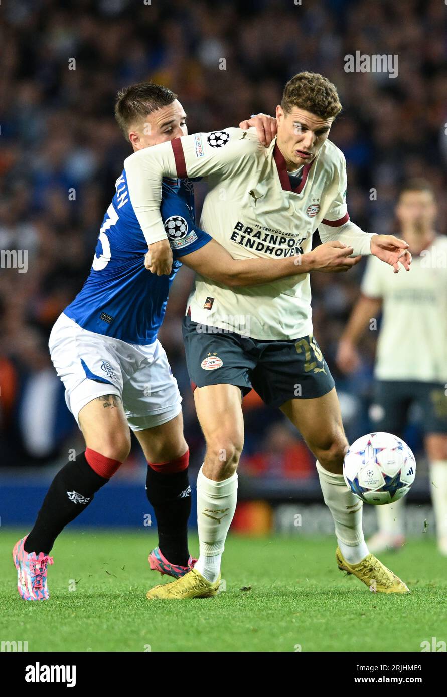 Glasgow, Scotland, 22nd August 2023. Nicolas Raskin of Rangers and ...