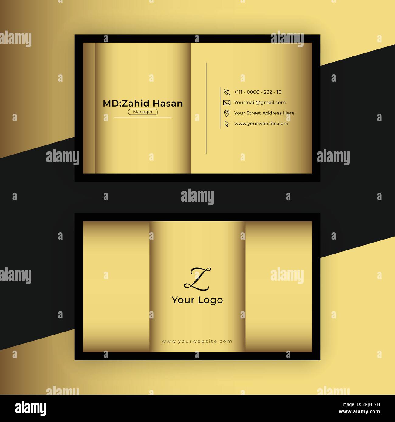 Business Card Template Design Creative Card Design Stock Vector Image