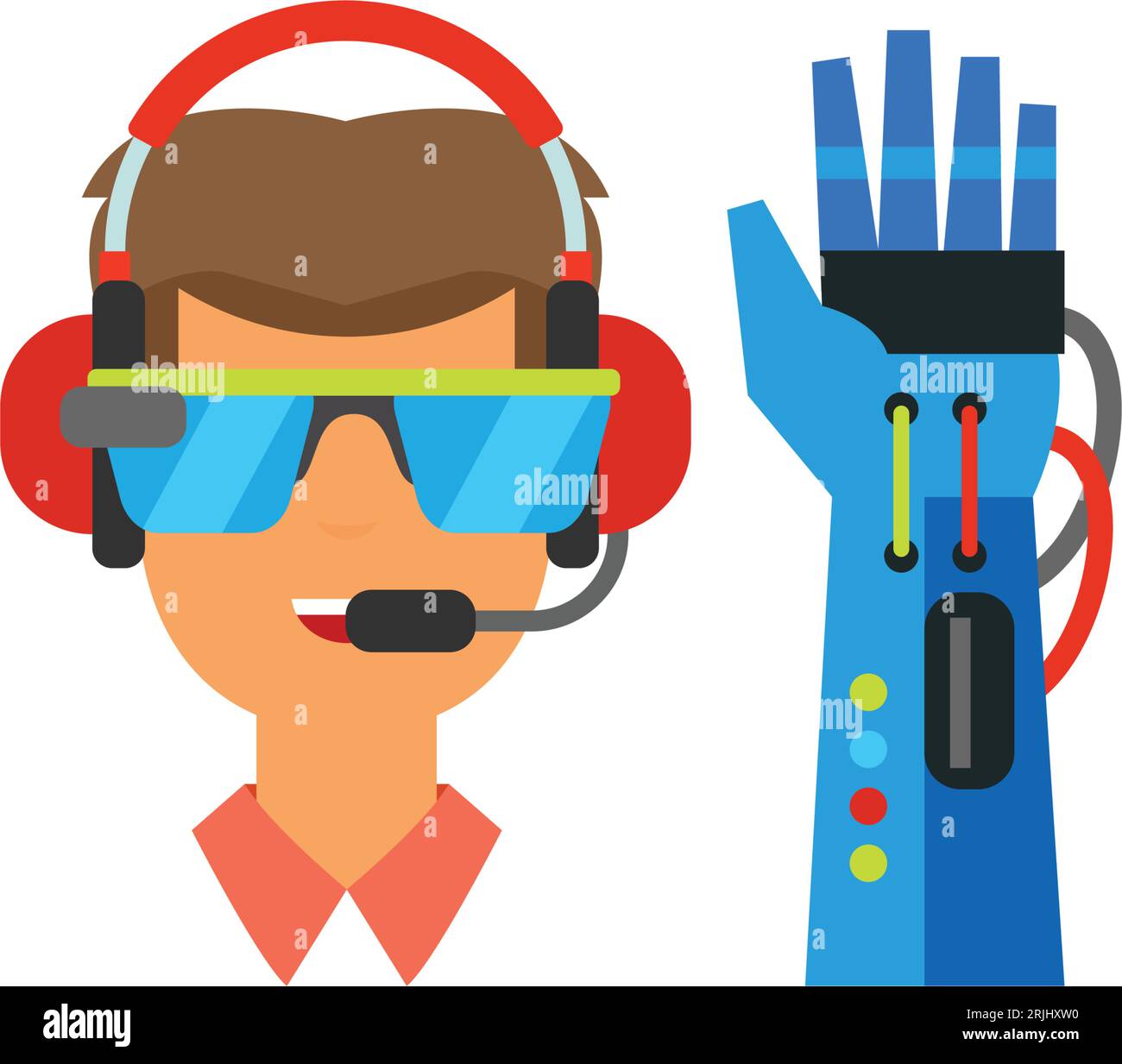 Drawing man wearing vr goggles hi-res stock photography and images - Alamy