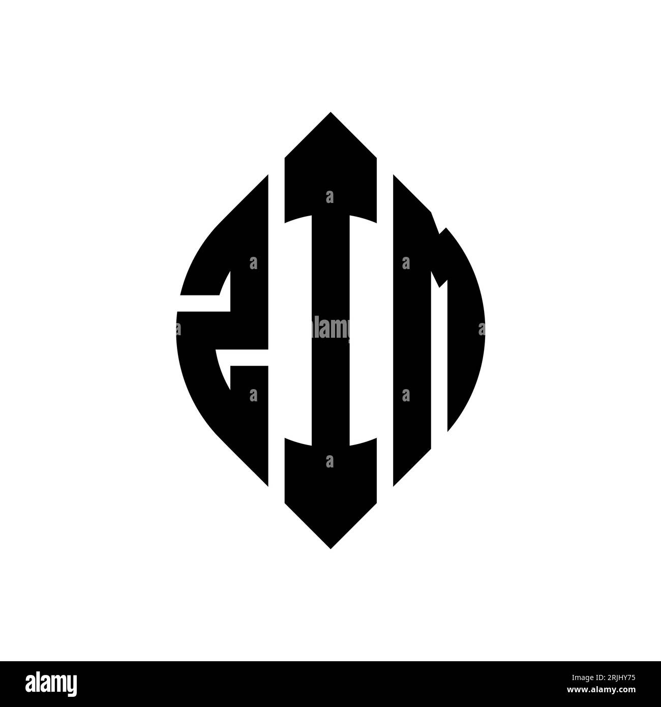 ZIM circle letter logo design with circle and ellipse shape. ZIM