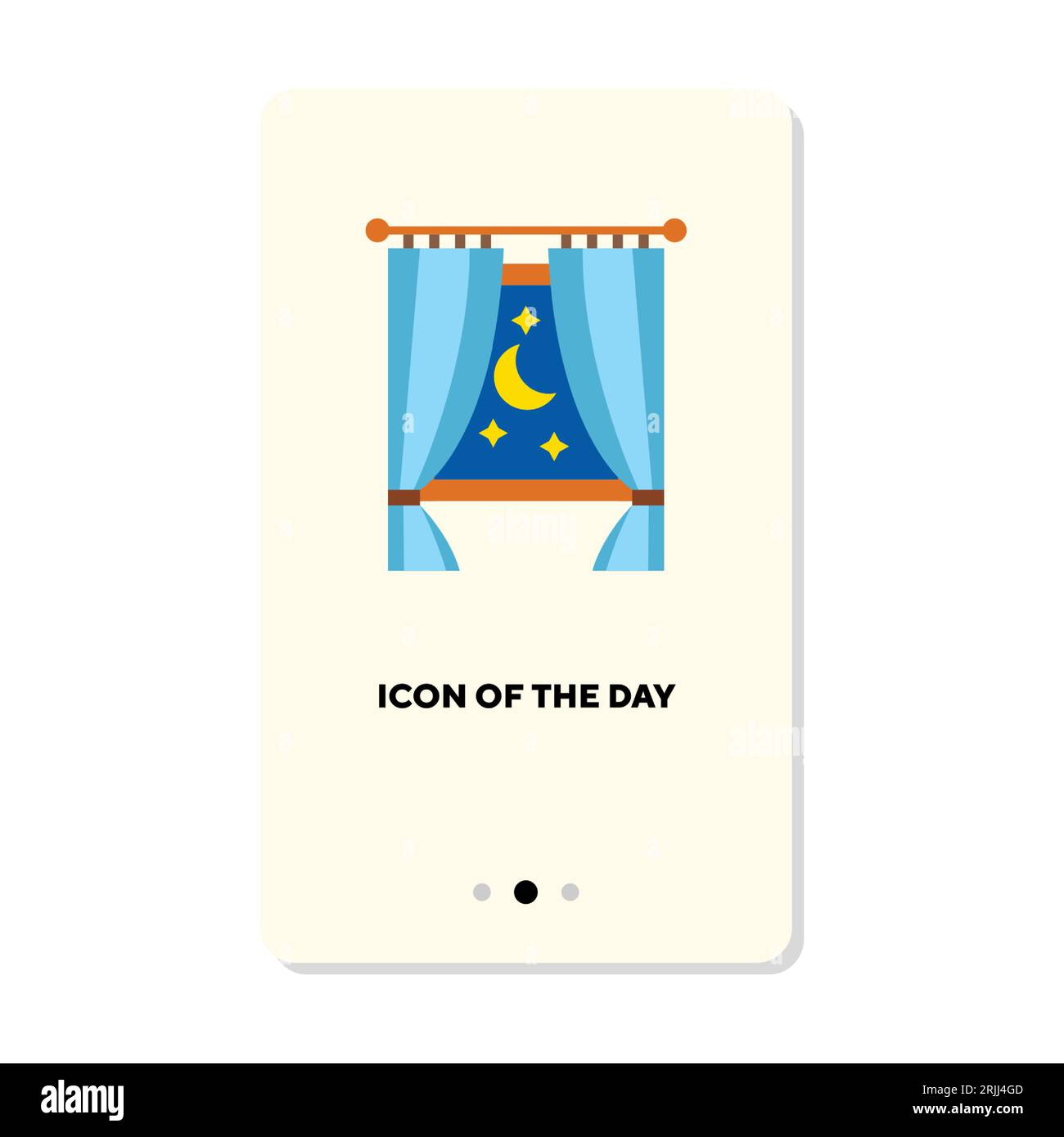 Crescent, moon and stars out window flat icon Stock Vector Image & Art ...