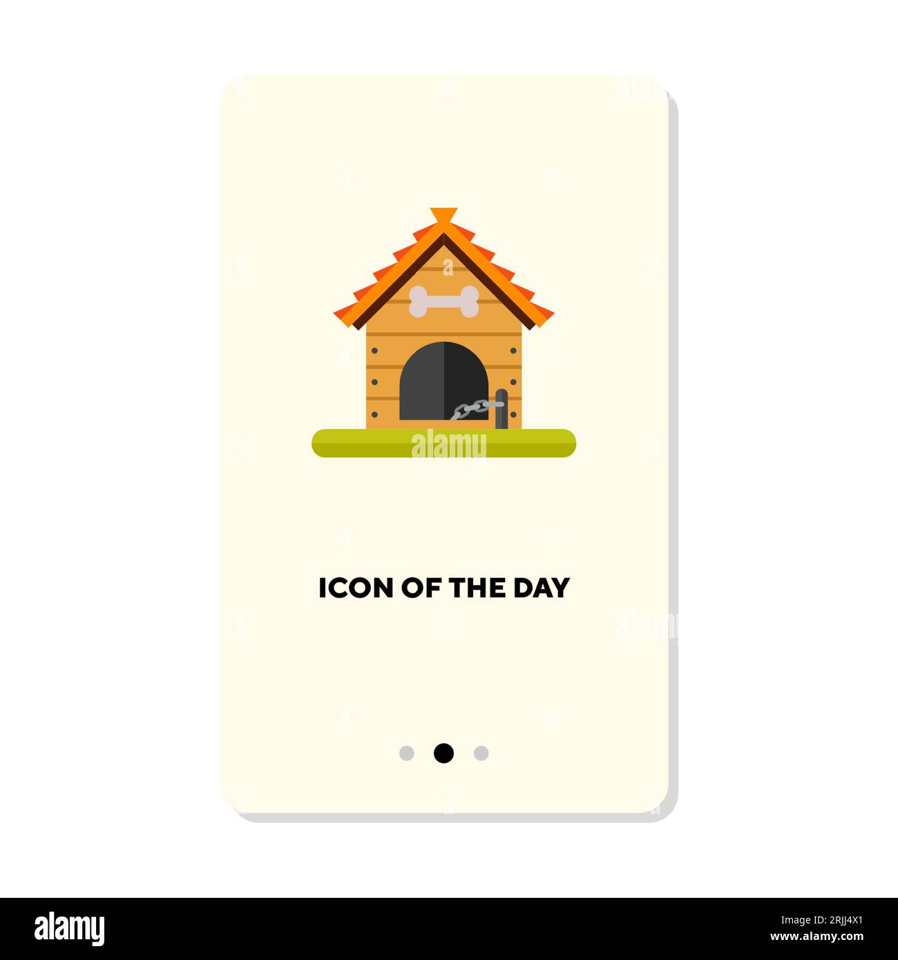 Dog kennel flat icon Stock Vector