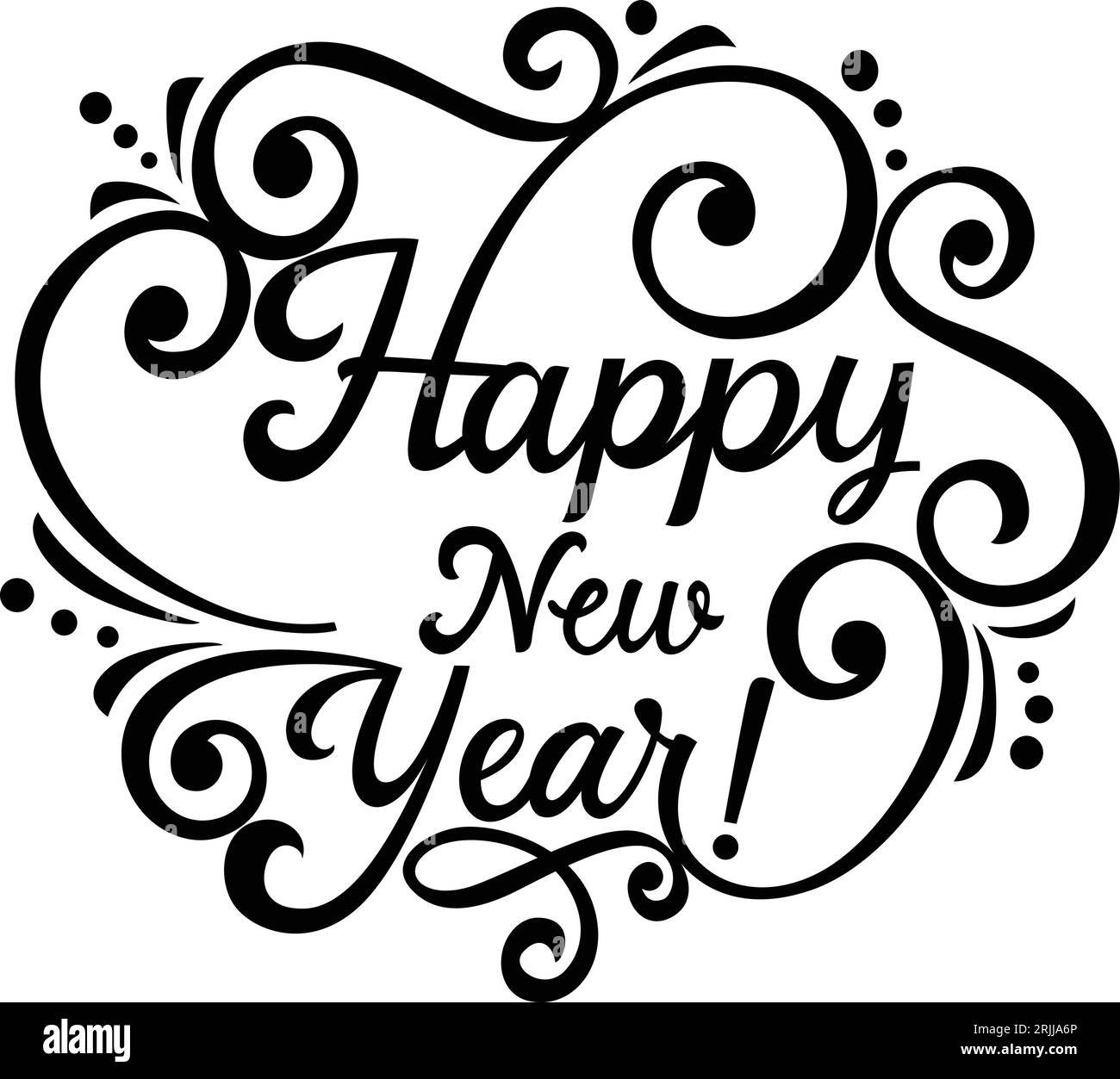 New Year Calligraphic Lettering Stock Vector Image & Art - Alamy