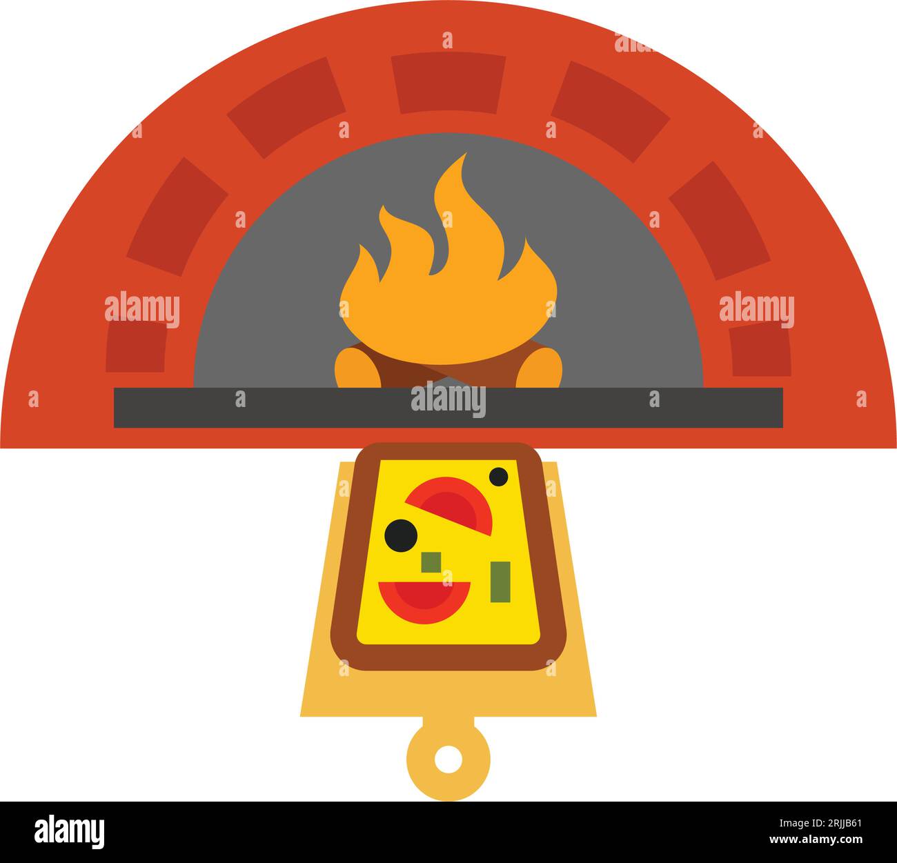 Pizza Oven Vector Icon Stock Vector