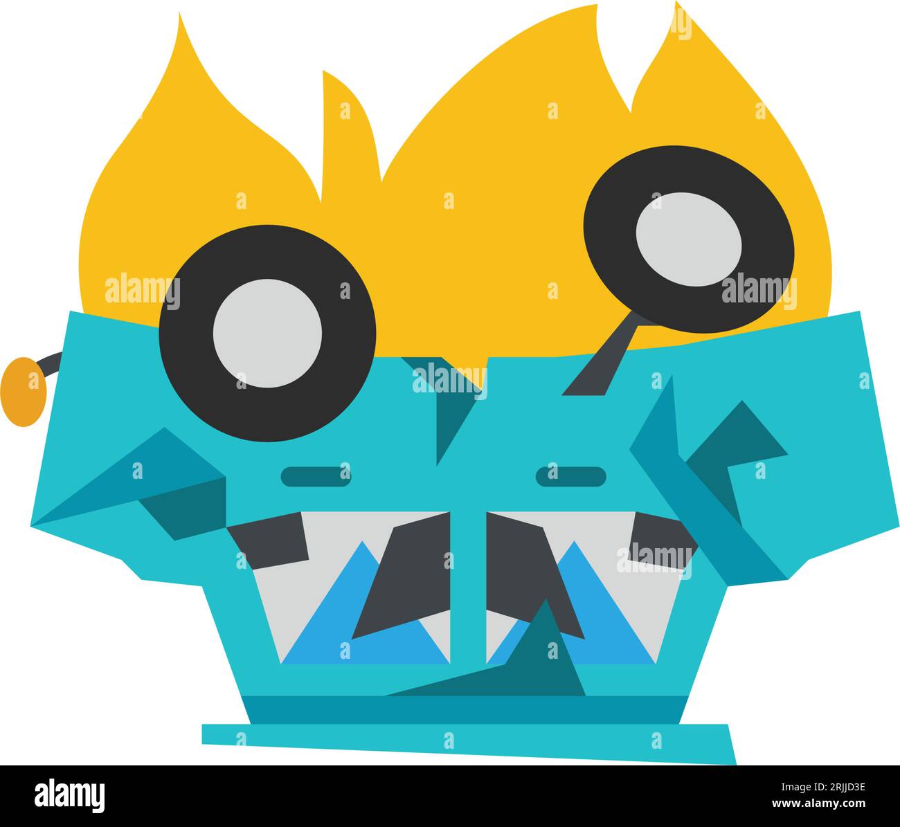 overturned-car-in-flame-icon-stock-vector-image-art-alamy