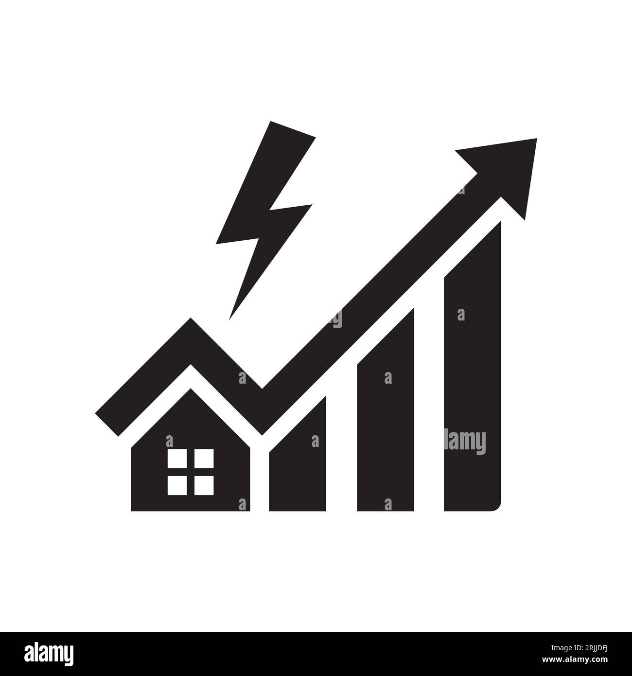 Electricity price icon. Cost of living. Vector icon isolated on white background. Stock Vector