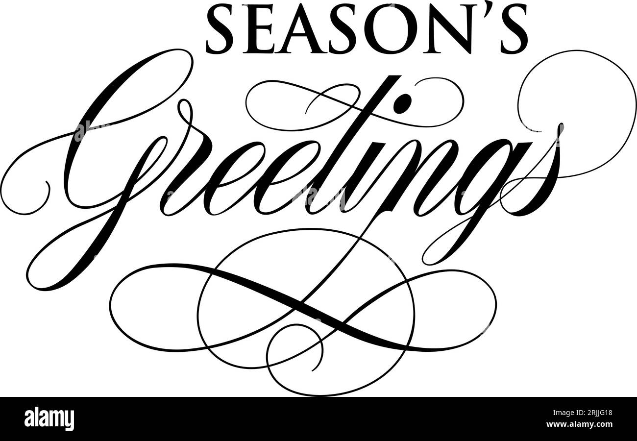 Seasons Greetings Inscription With Flourishes Stock Vector Image & Art