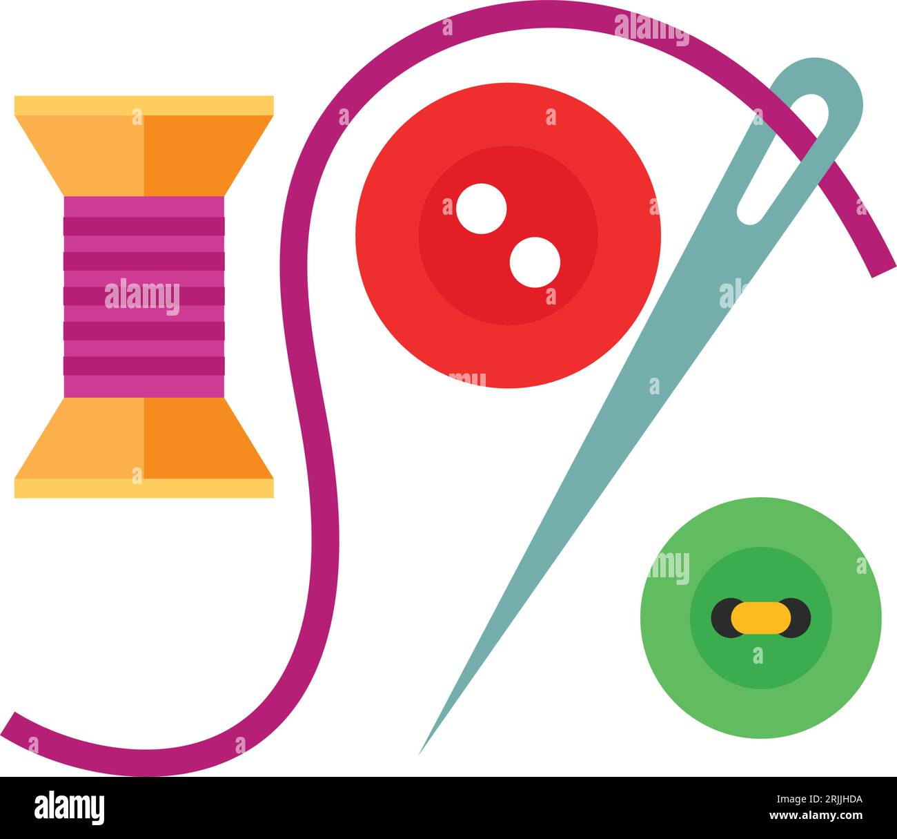 Spool, needle and buttons icon Stock Vector Image & Art - Alamy