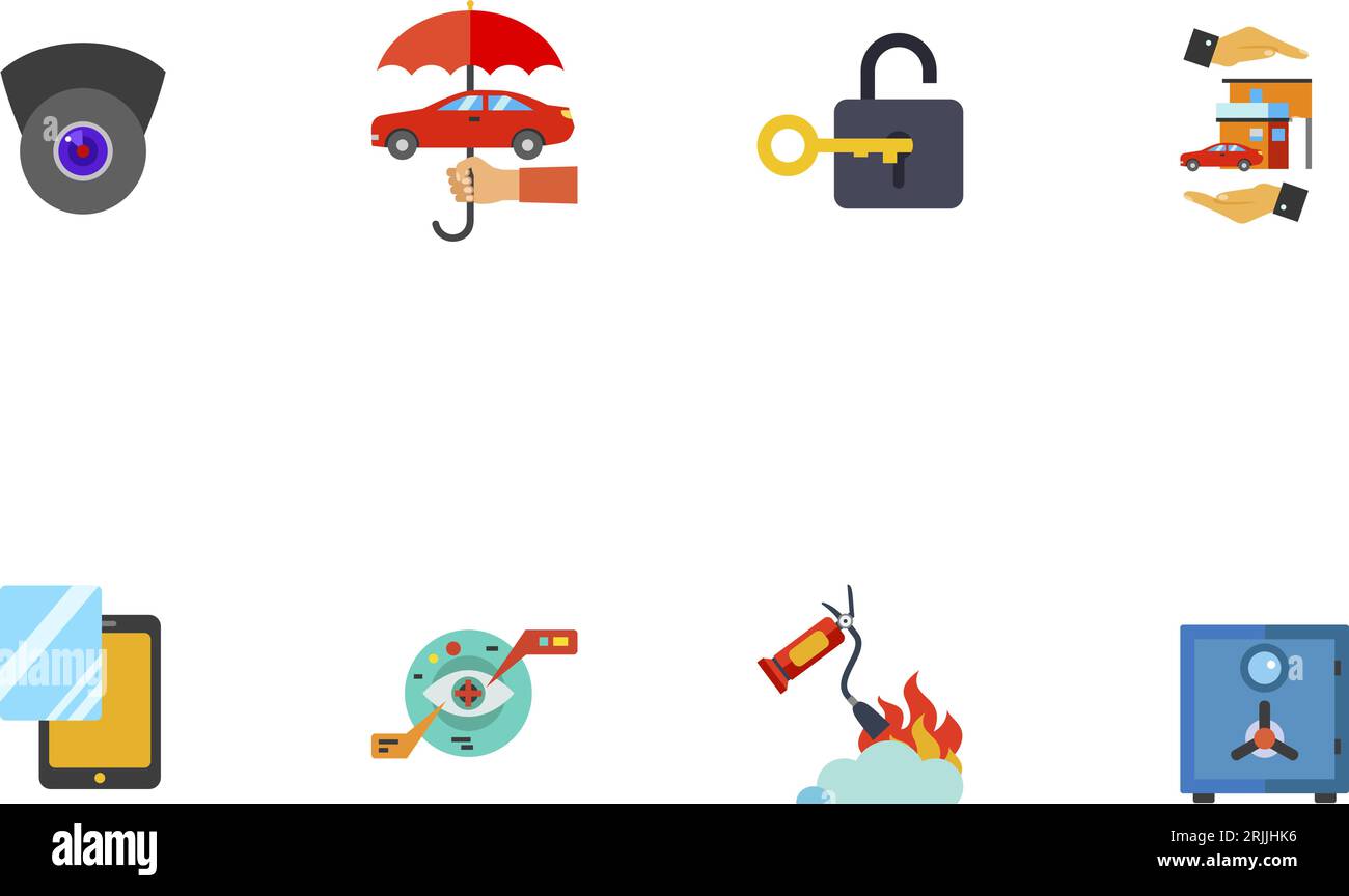 Protection Icon Set Stock Vector Image & Art - Alamy