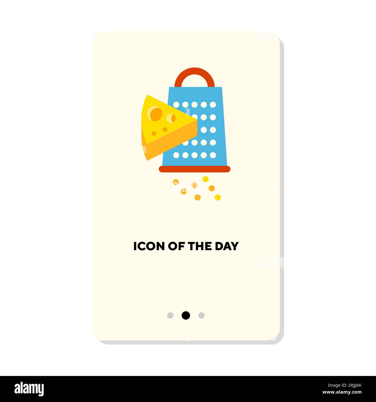 Cheese and grater flat icon Stock Vector