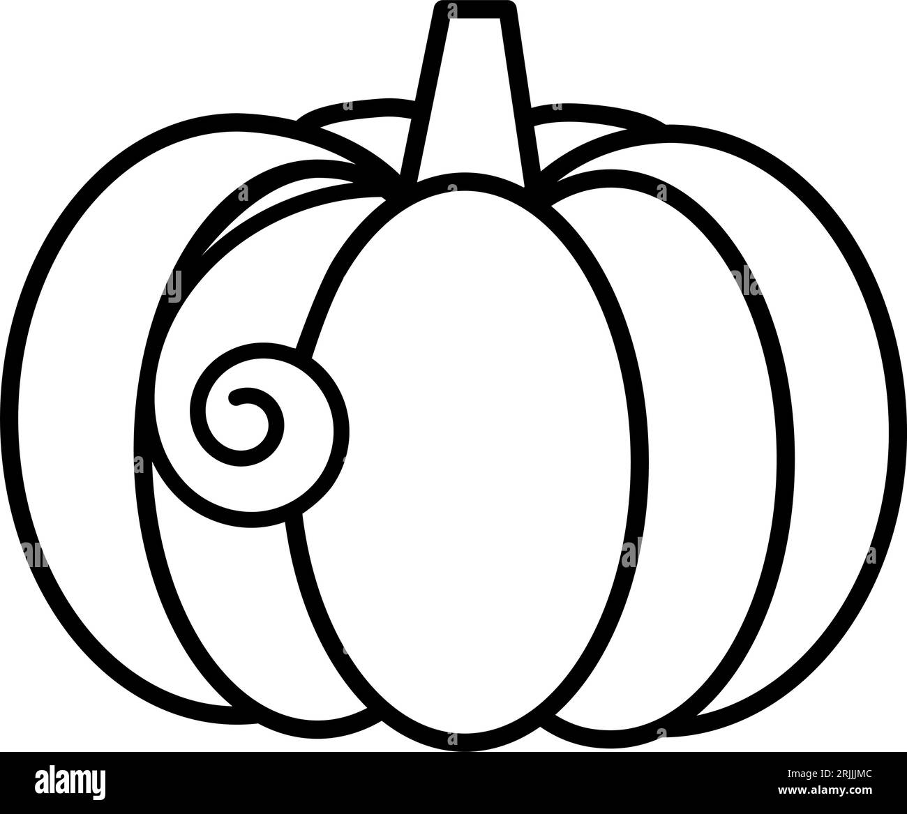 Coloring page. Thanksgiving. Outlined pumpkin, pumpkin doodles, pumpkin