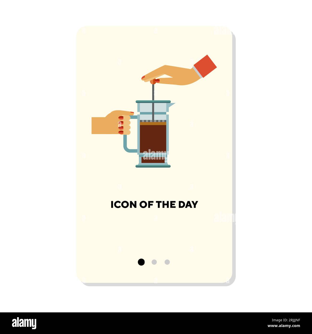 Making coffee in French press on white background Stock Vector Image & Art Alamy