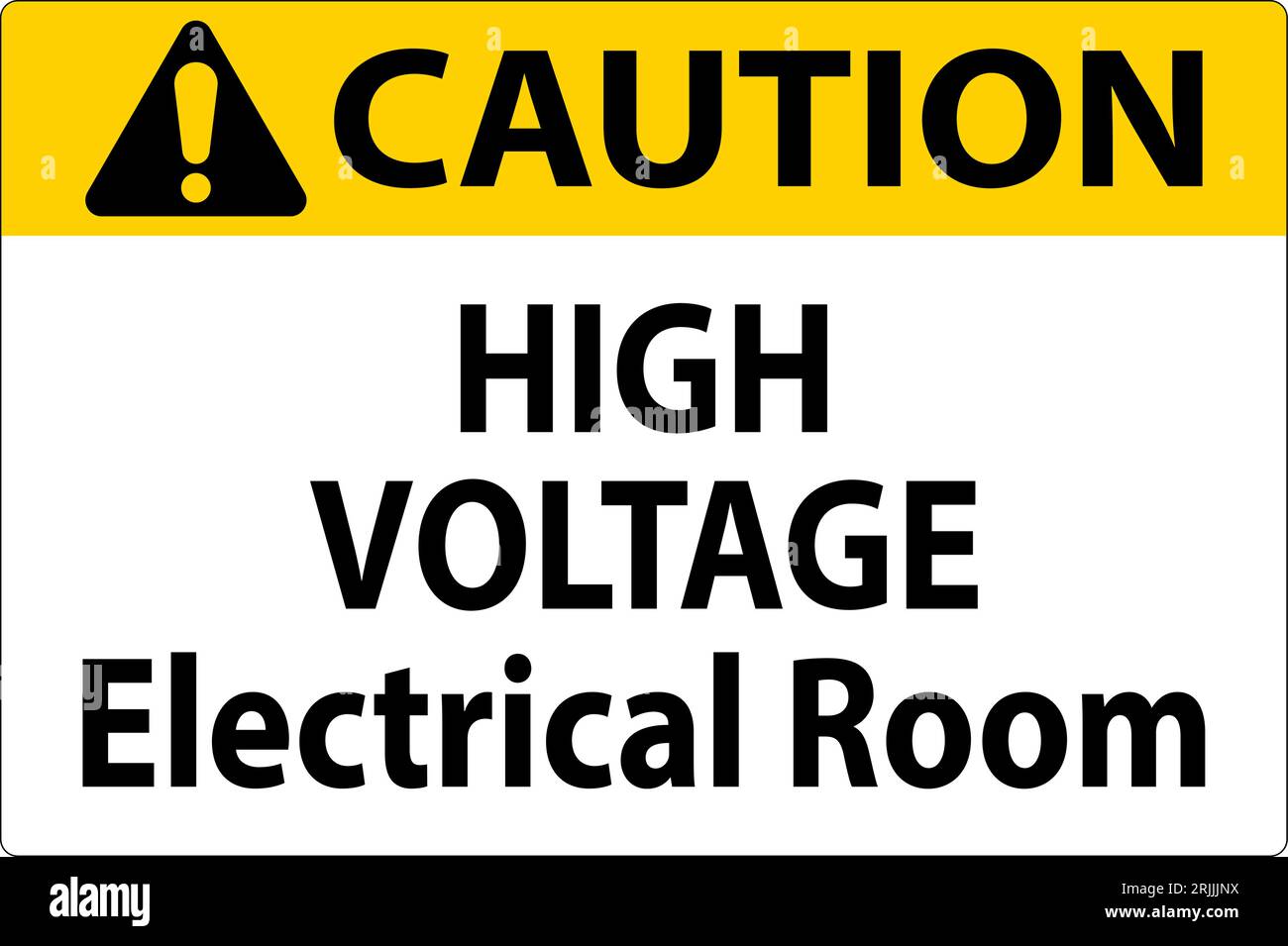 Caution Sign High Voltage - Electrical Room Stock Vector