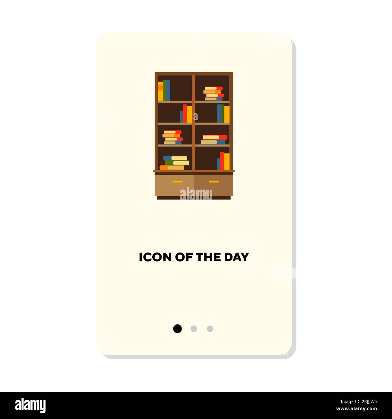 Book cabinet flat icon Stock Vector