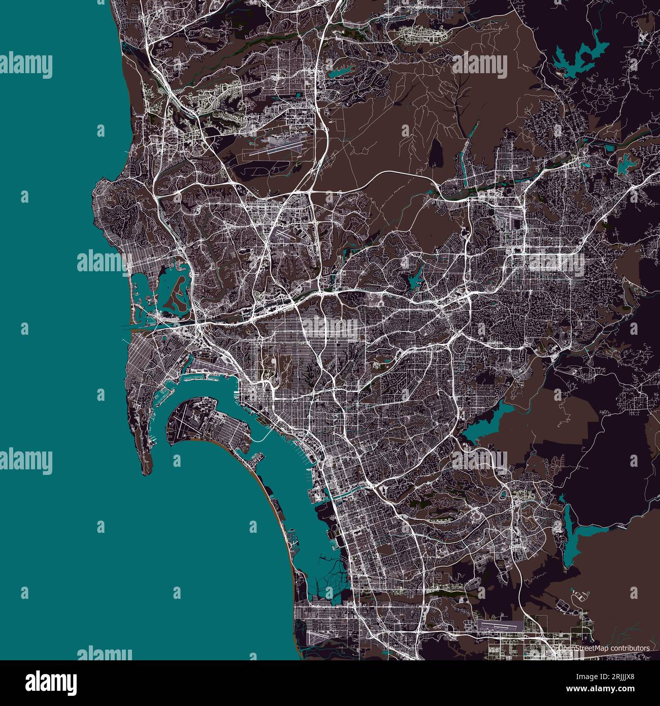 Vector city map of San Diego California USA Stock Vector Image & Art Alamy