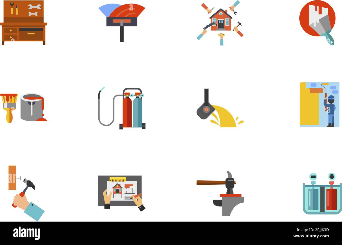 Home Renovation Icon Set Stock Vector Image & Art Alamy