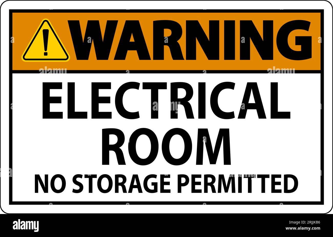 Warning Sign Electrical Room, No Storage Permitted Stock Vector Image