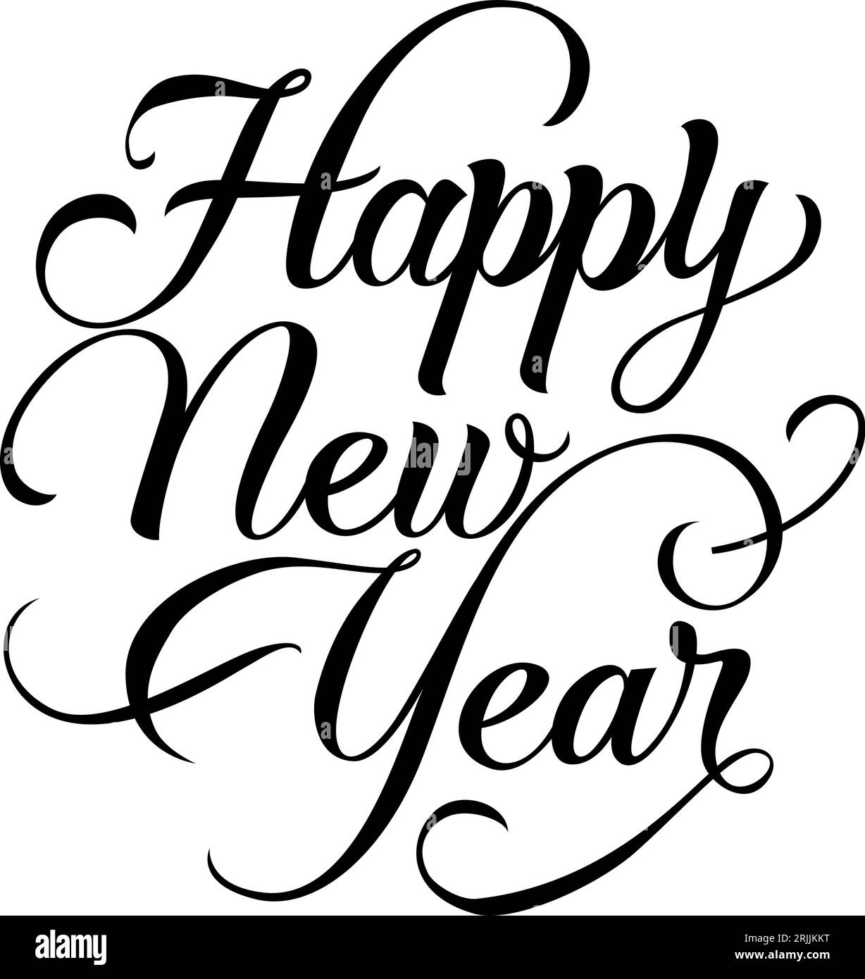 Happy New Year calligraphic text Stock Vector Image & Art - Alamy