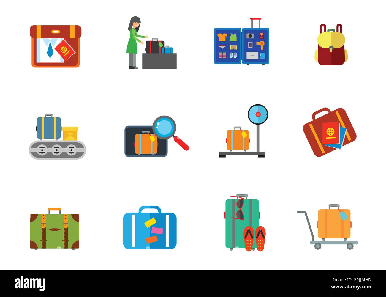 Luggage icon set Stock Vector Image & Art Alamy