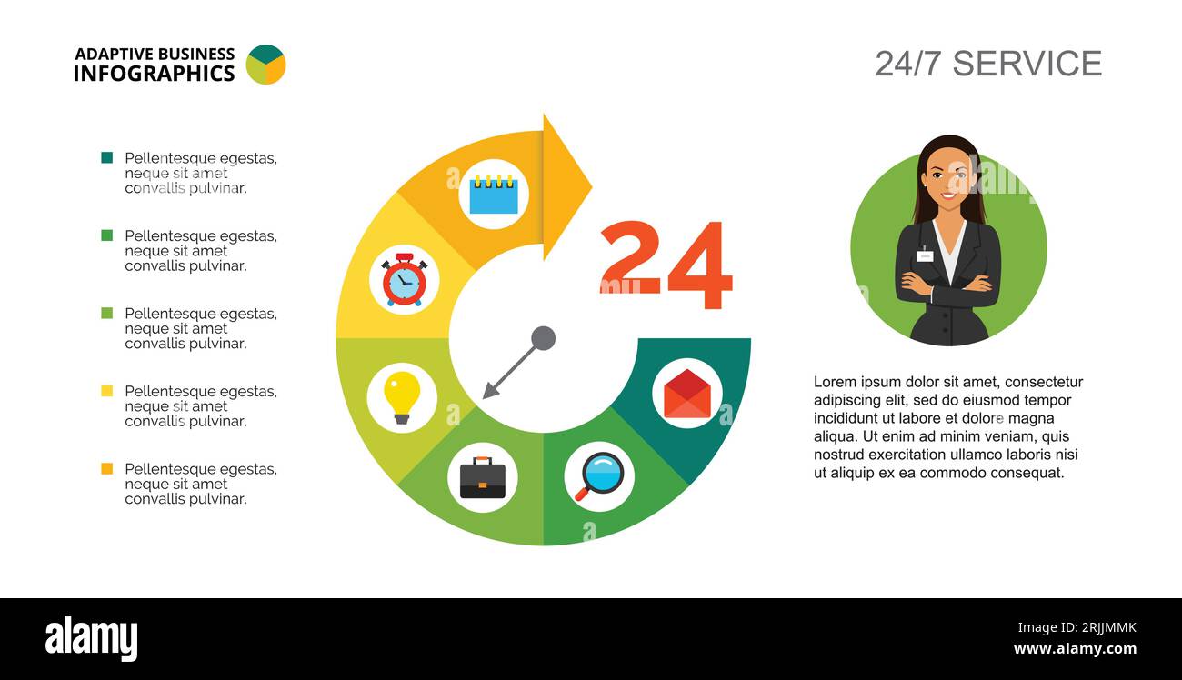 Pie Chart Slide Template Stock Vector