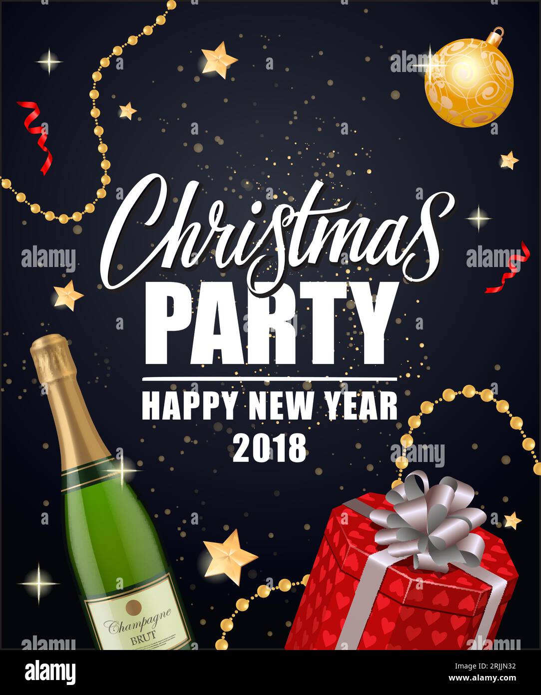 Christmas and New Year Party lettering Stock Vector Image & Art - Alamy