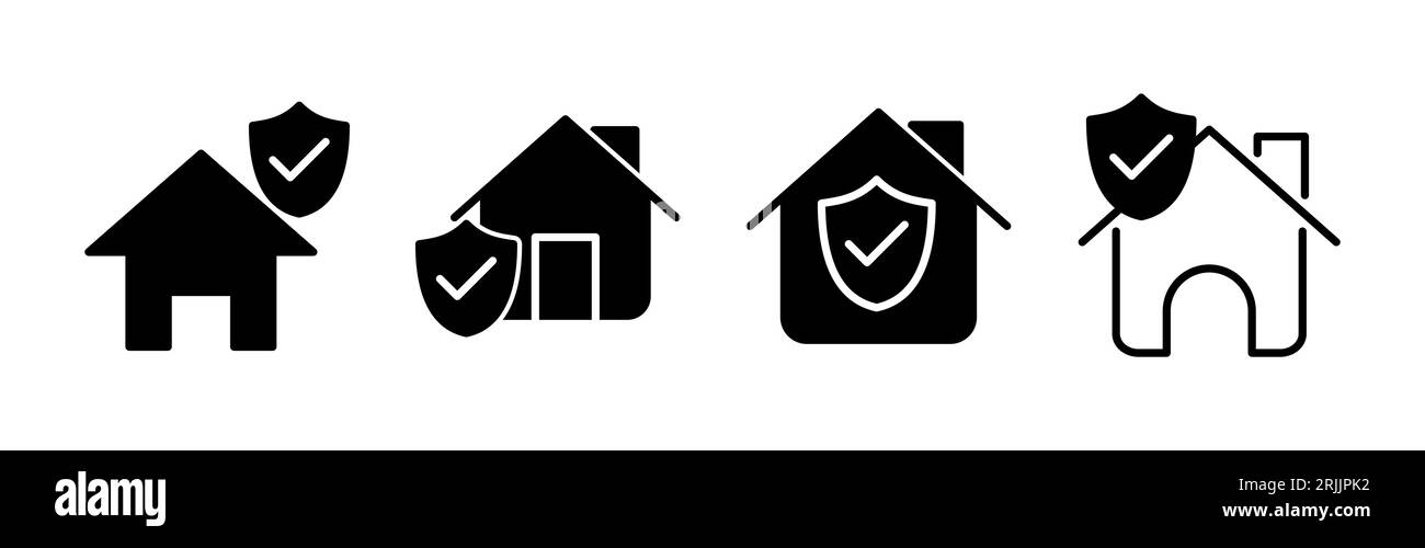Home insurance icon vector. home shield protect logo Stock Vector Image ...