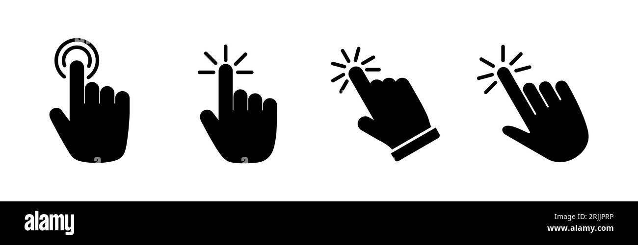 hand click icon vector. clicking finger icon. pointer icon Stock Vector ...