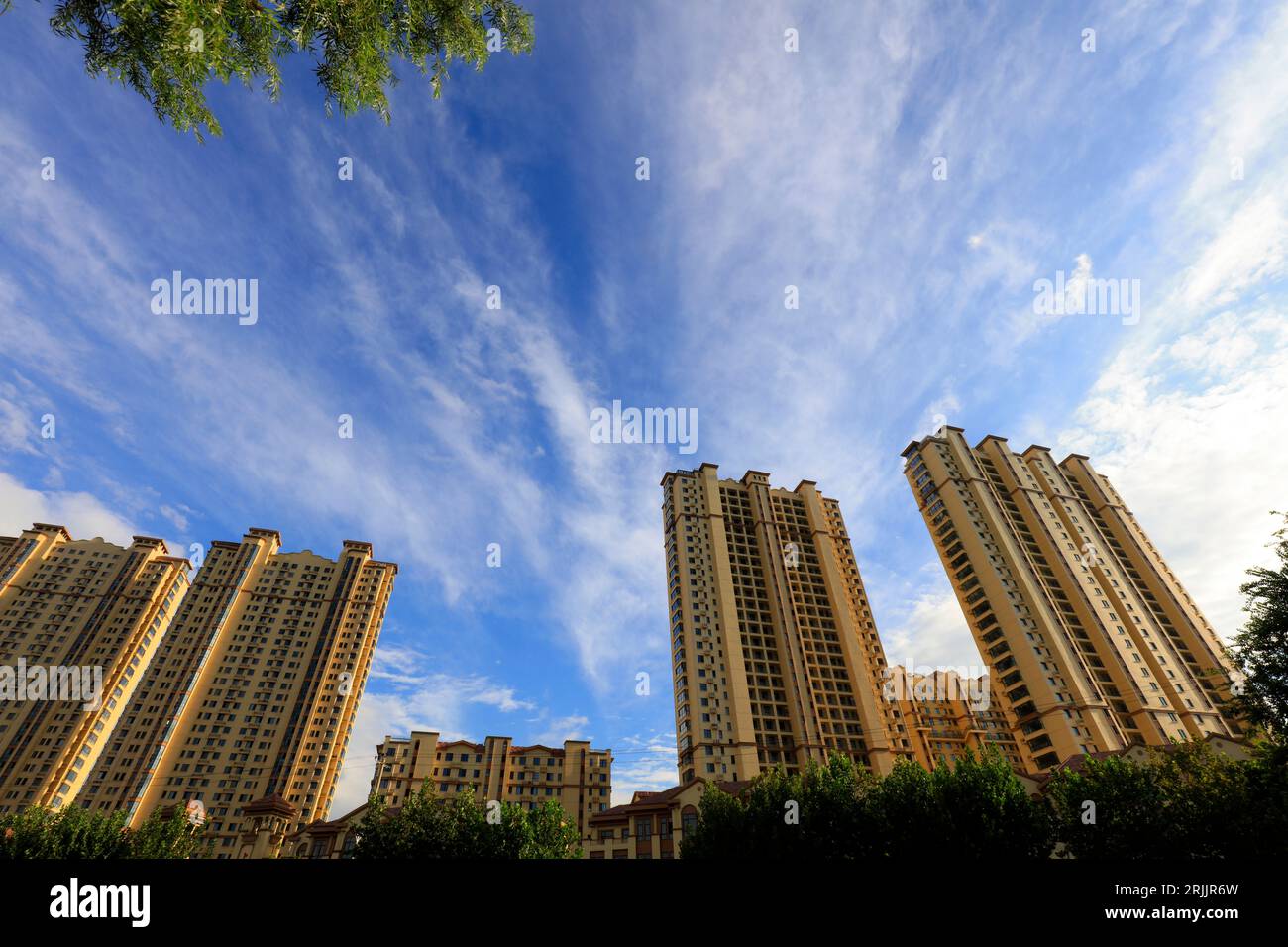 High rise buildings under the blue sky Stock Photo - Alamy