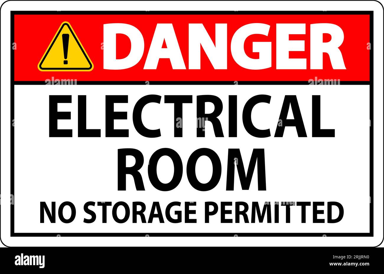 Danger Sign Electrical Room, No Storage Permitted Stock Vector