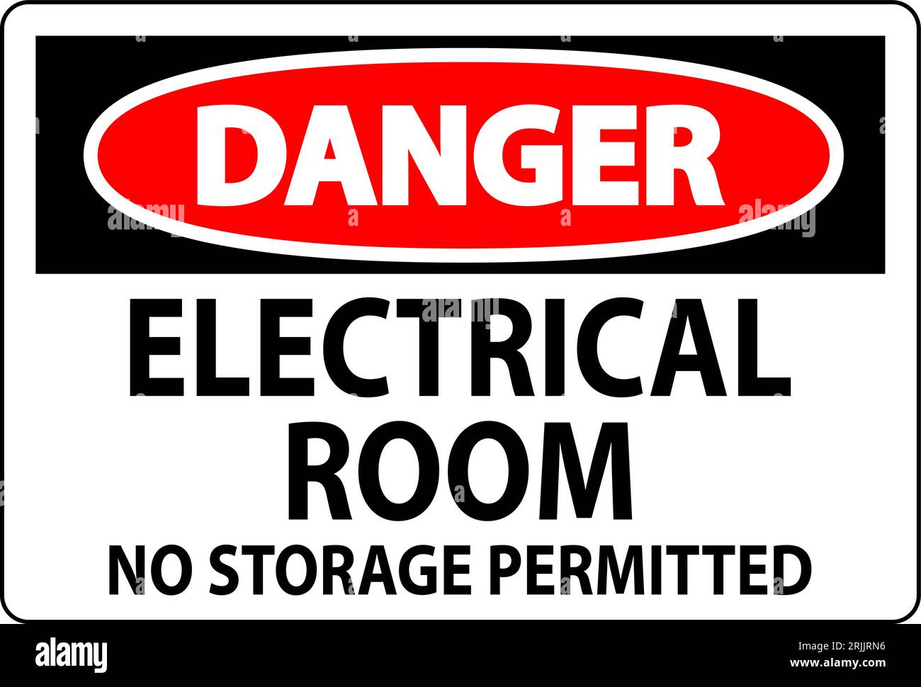 Danger Sign Electrical Room, No Storage Permitted Stock Vector