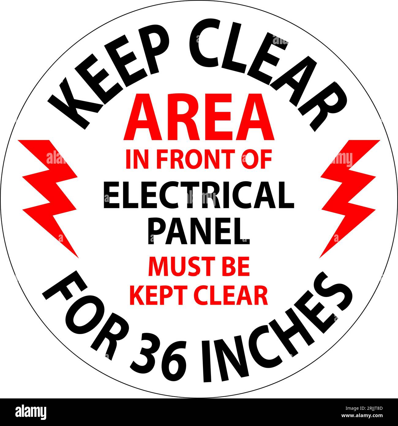 Floor Sign Keep Clear Area In Front Of Electrical Panel Must Be Kept
