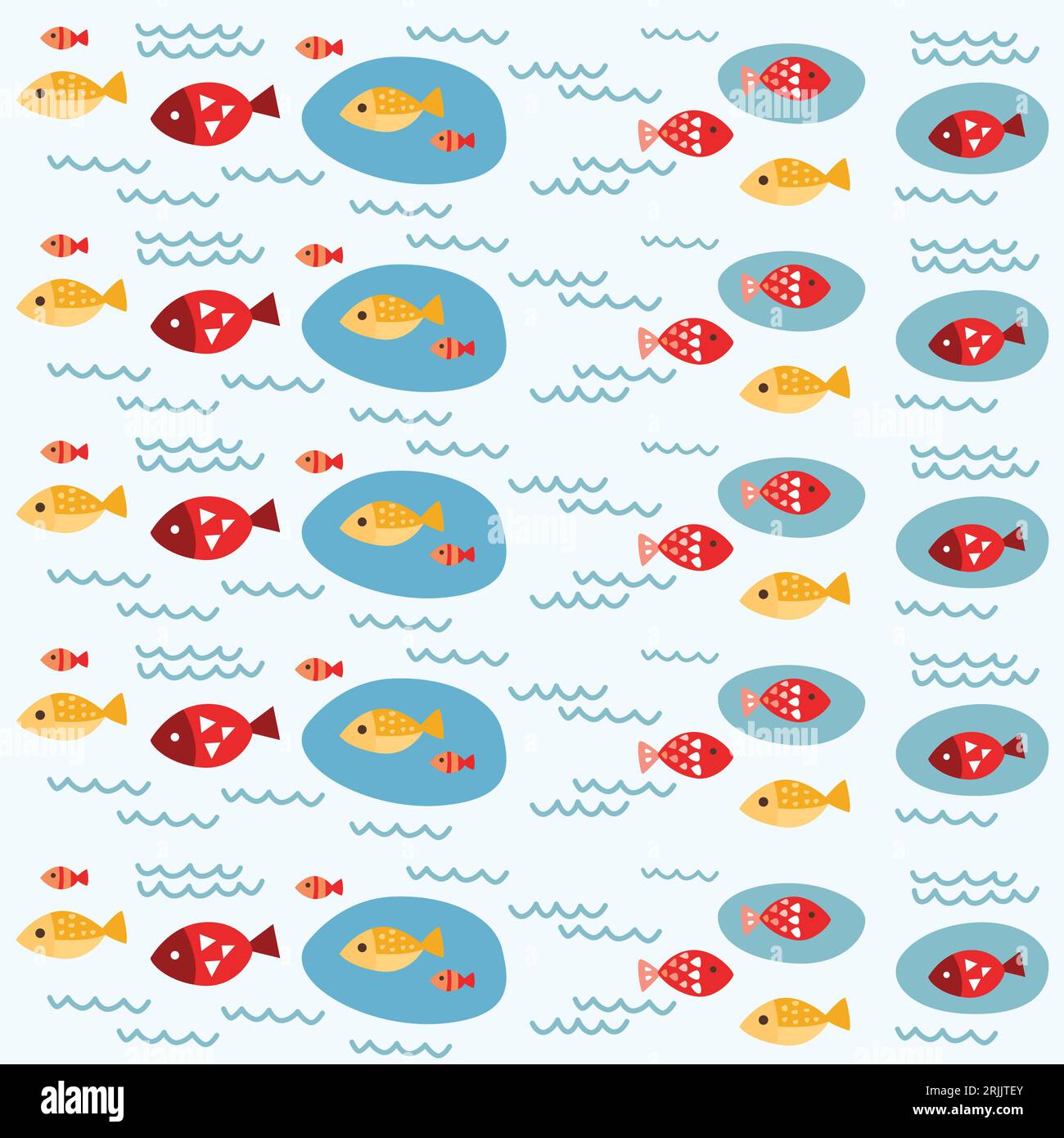 Seamless Pattern With Fish Cute Vector Background Vector Illustration