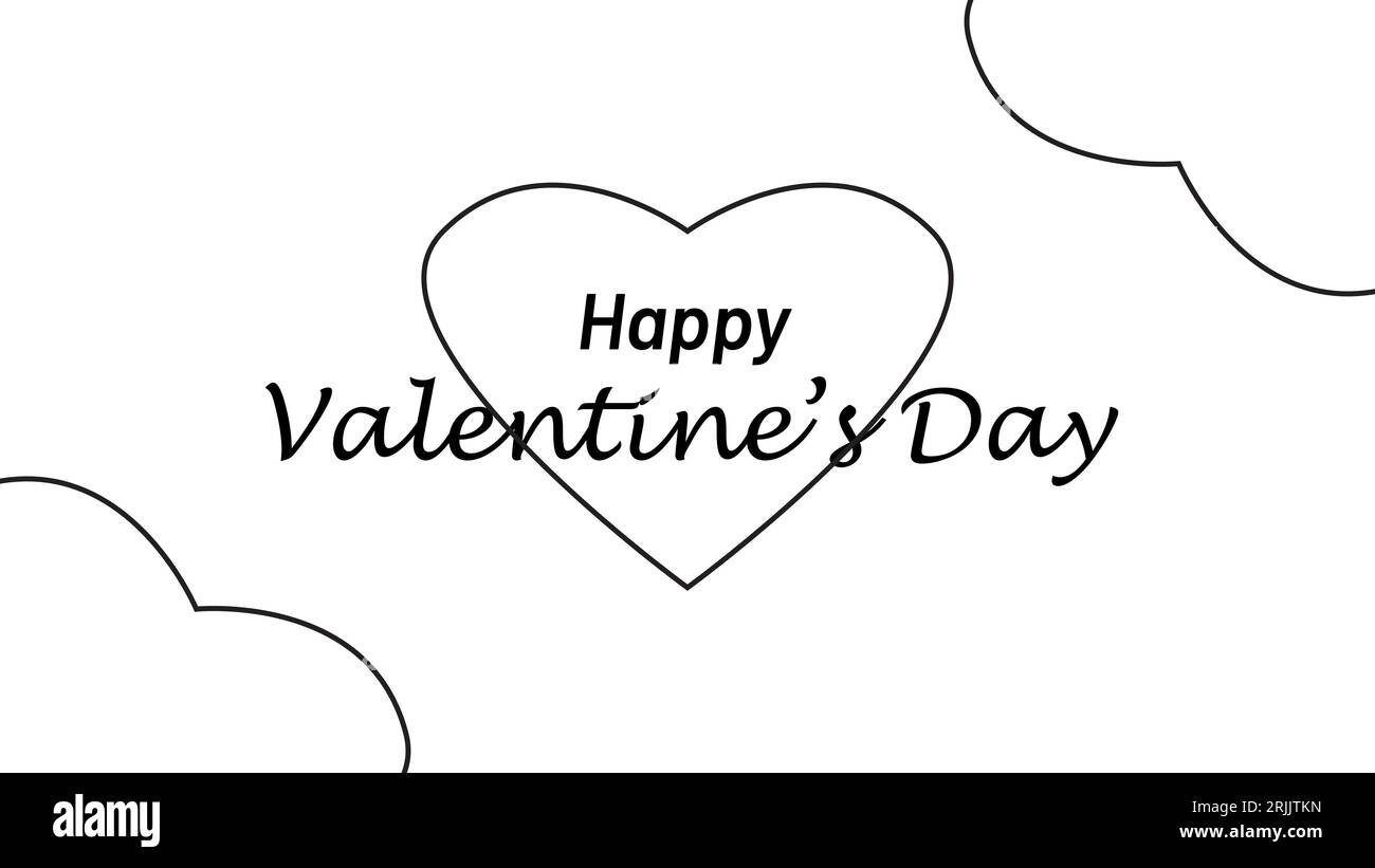 Happy Valentine's Day with Heart and Text Stock Vector