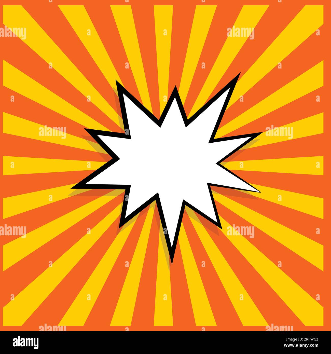 Comic set radial lines background pop art style vector. Cartoon colored