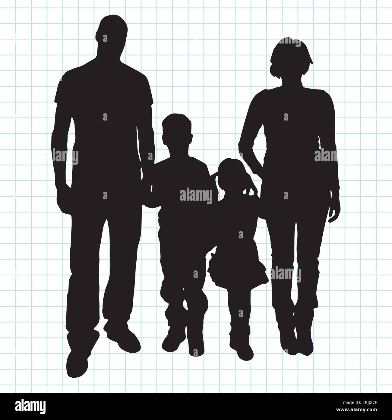 Silhouette of a family vector illustration Stock Vector Image & Art - Alamy